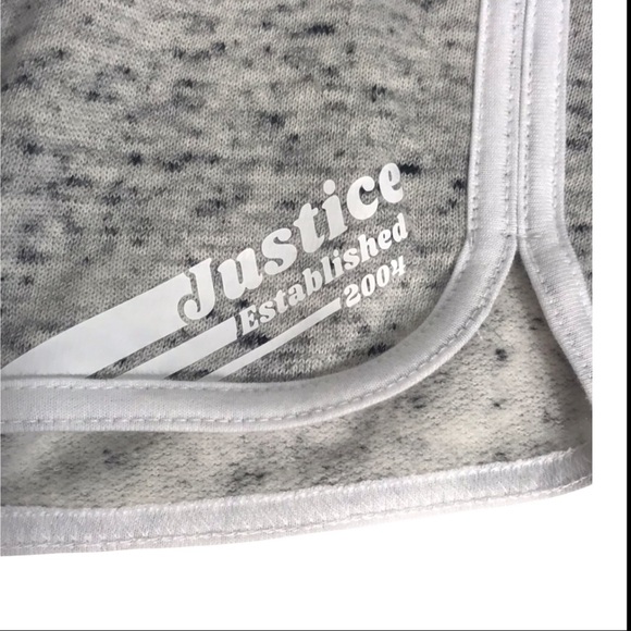 NWT Justice Active Gray & White Athletic Shorts - Picture 6 of 8